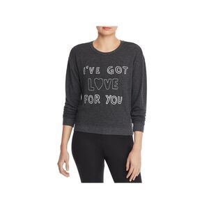 SPIRITUAL GANGSTER Womens Black Embroidered Graphic Sweatshirt XS